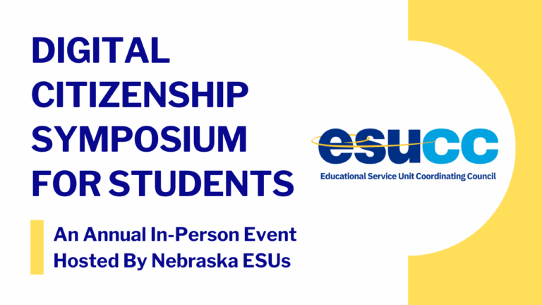 Card for Digital Citizenship Symposium sponsored by Nebraska ESUs.
