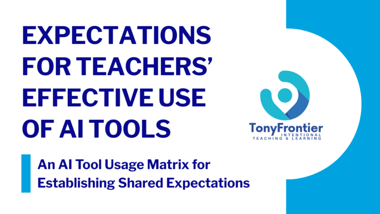 Link to a resource outlining expectations for educators’ effective use of artificial intelligence tools, including an AI usage matrix for establishing shared expectations.