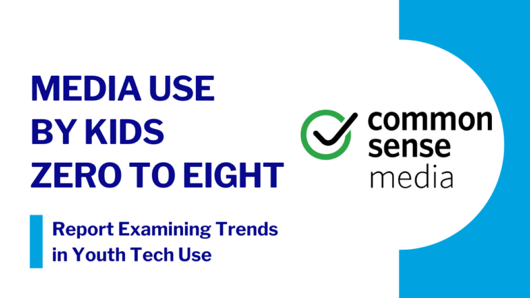 Common Sense Media card linking to The 2025 Common Sense Census: Media Use by Kids Zero to Eight, a report examining trends in young children’s technology and media use.