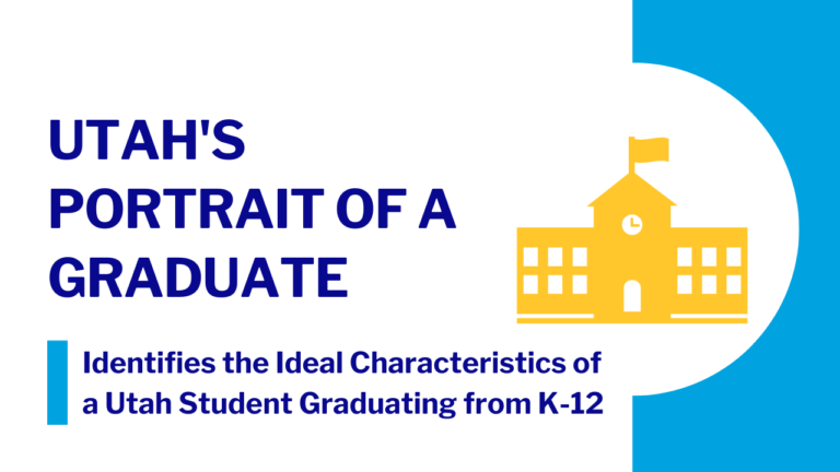 Utah State Board of Education card linking to Utah’s Portrait of a Graduate, which identifies the characteristics and competencies students should develop by the time they graduate from K–12 education.